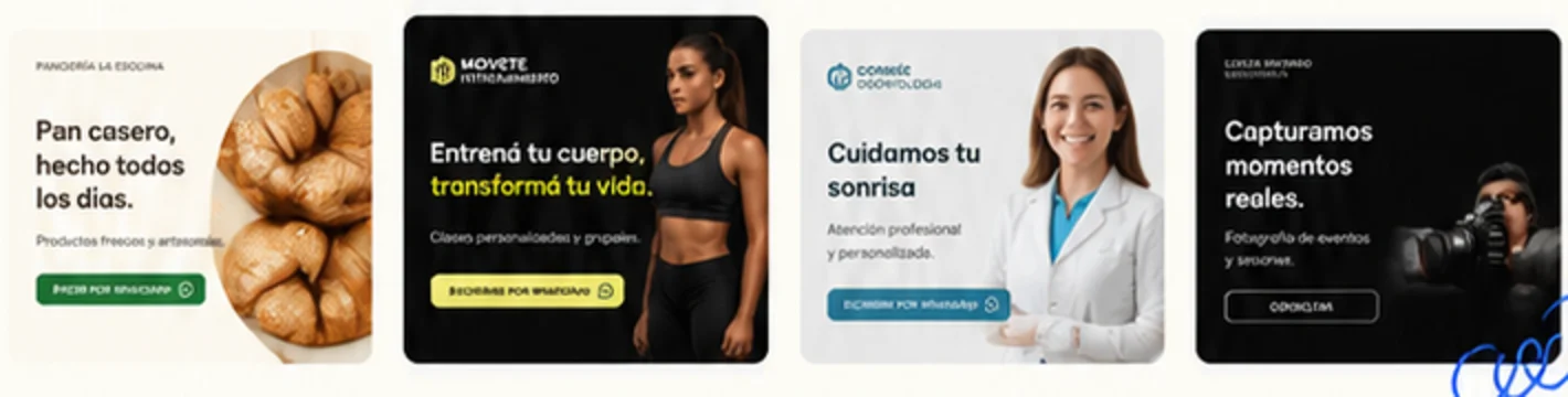 Ejemplos de landing pages para gastronomía, fitness, salud y fotografía